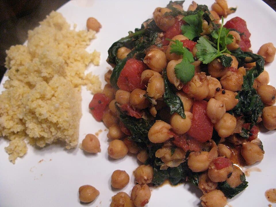Foto de Garbanzos con espinacas al curry